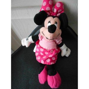 Disney Store Minnie Mouse 8" Tall Plush Bean Bag Stuffed Animal Toy